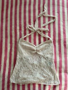 Pink Blush Lace Halter Top